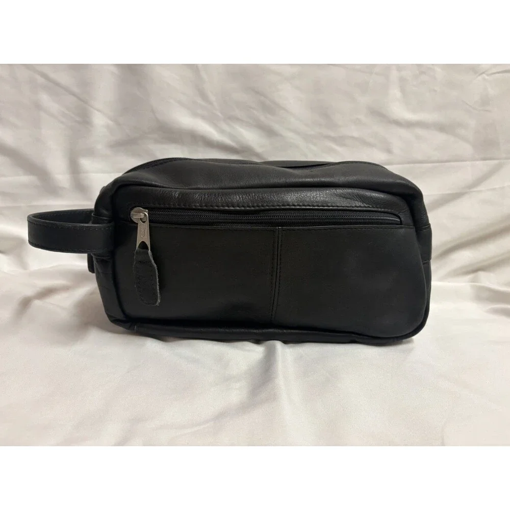 Toiletry Bag Unbranded Leather Case Travel Bag Black Mens Business Chic